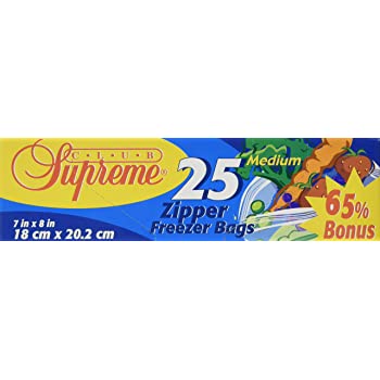 CS ZIPPER MED FREEZER BAGS [25 CT]