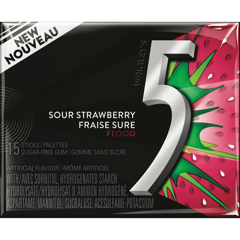 5 FLOOD SOUR STRAWBERRY GUM [15 PC]