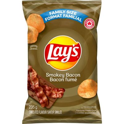 LAYS SMOKEY BACON CHIPS [220 GR] - 2 for $8.50