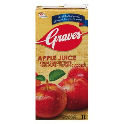 GRAVES APPLE JUICE TETRA [1 LT] - 2 for $4.00