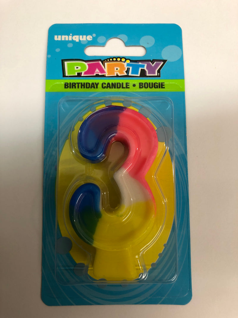 UNIQUE BIRTHDAY CANDLES 3 [1 EA]