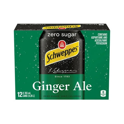 SCHWEPPES GINGER ALE ZERO [12 PK] - 2 for $16.00