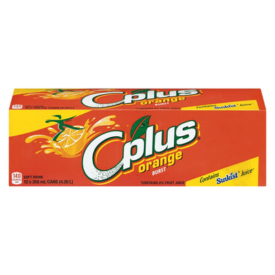 Cplus Orange Burst Soda 355 ml, 12 ct