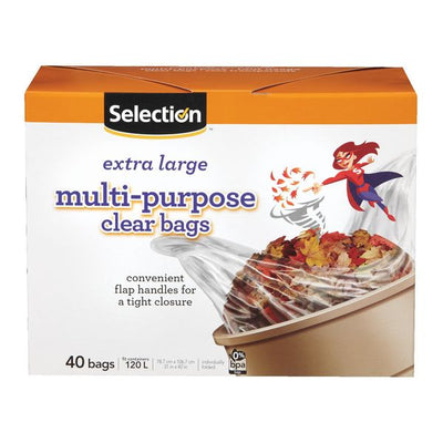 SELECTION XL CLEAR BAGS [40 CT]