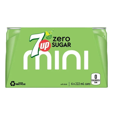 7UP ZERO SUGAR MINI 6x222ml [6 PK] - 2 for $9.00