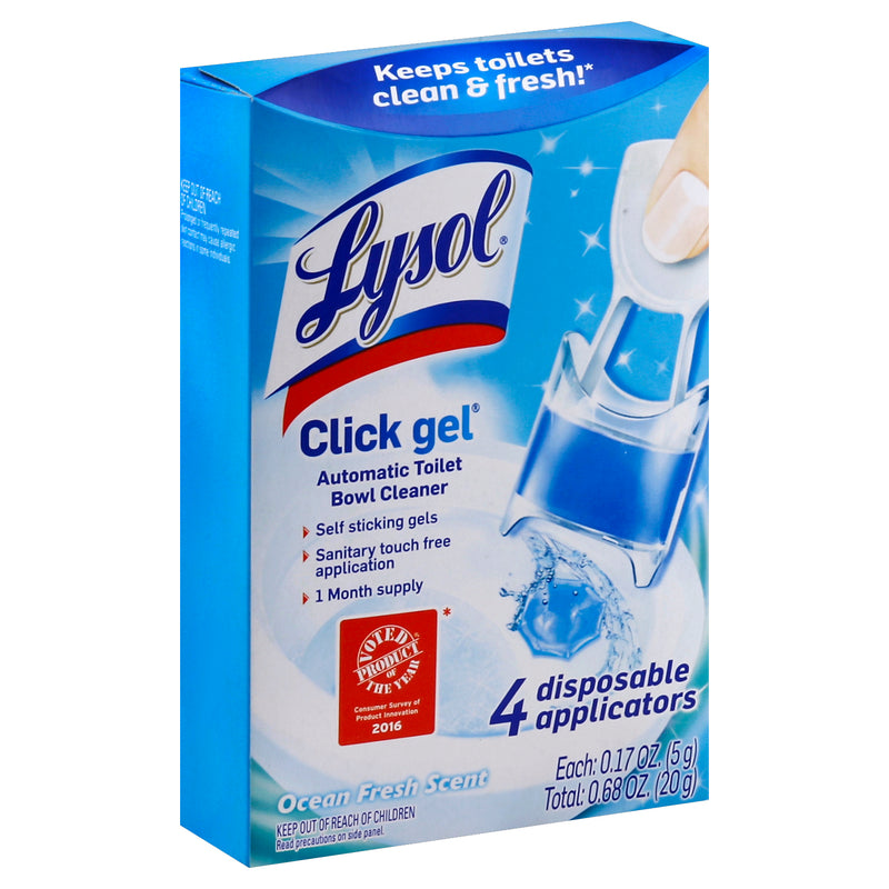 Lysol Click Gel Automatic Toilet Bowl Cleaner Ocean Fresh Scent, 5 g, 4 ct