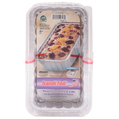 THREE LOAF PANS & LIDS [3 PC]