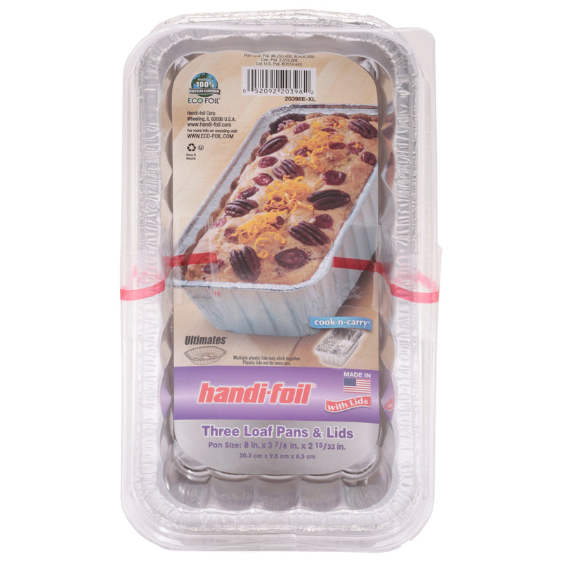 THREE LOAF PANS & LIDS [3 PC]