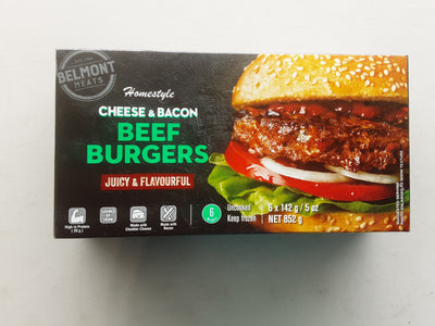 BELMONT BURGERS BACON CHS [852 GM]