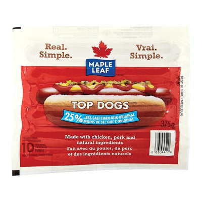 ML TOP DOG LSALT WIENERS [375 GM]