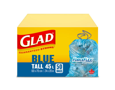 GLAD BLUE TALL FORCE FLEX BAG [50 PK]