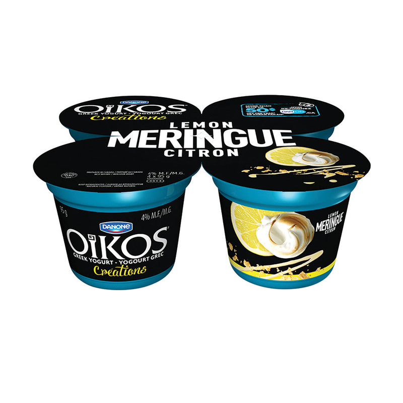 Oikos Greek Yogurt Creations Lemon Meringue, 95 g, 4 ct