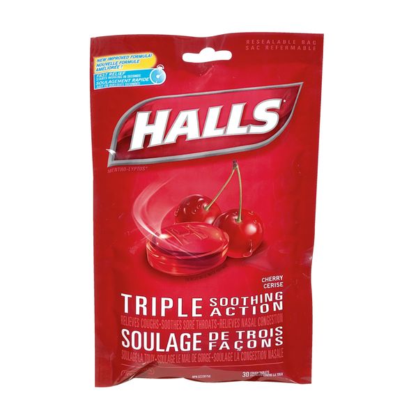HALLS LOZENGES CHERRY [30 PK]