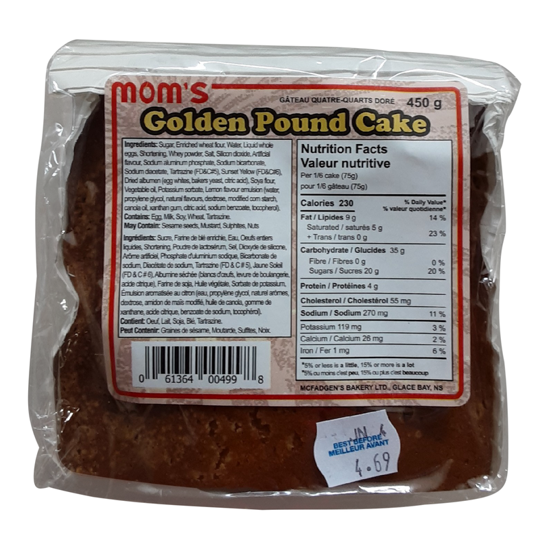 McFADGENS GOLD POUND CAKE [450 GM]