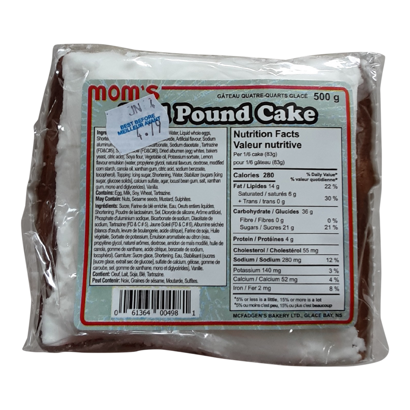 McFADGENS ICED POUND CAKE [500 GM]