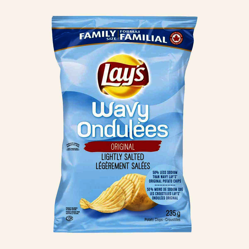 LAYS WAVY LIGHTLY SALTED [235 GR] - 2 for $8.50