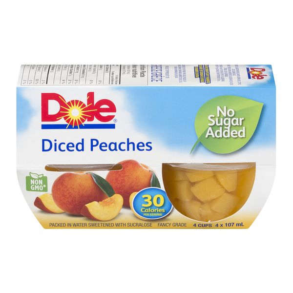 DOLE FRUIT BOWLS PEACH IN WTR [4 PK] - 2 for $6.00