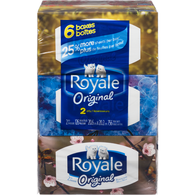 ROYALE 2 PLY FACIAL TISSUE [6 PK]