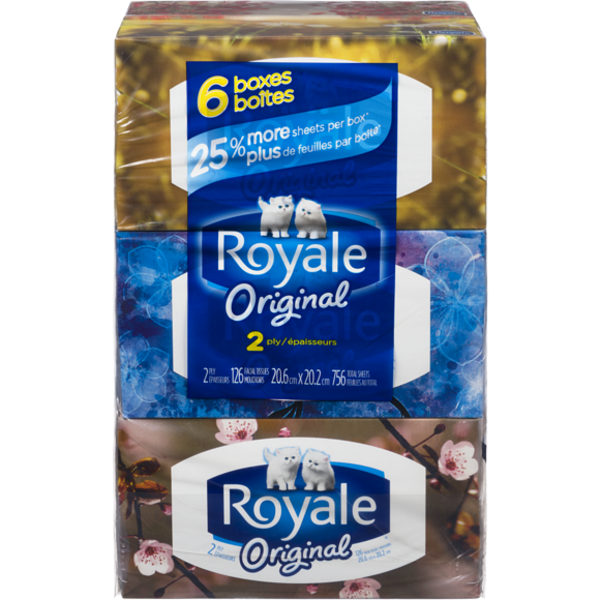 ROYALE 2 PLY FACIAL TISSUE [6 PK]