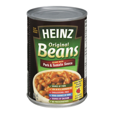 HEINZ BEANS PORK AND TOMATO [398 ml] - 4 for $5.00