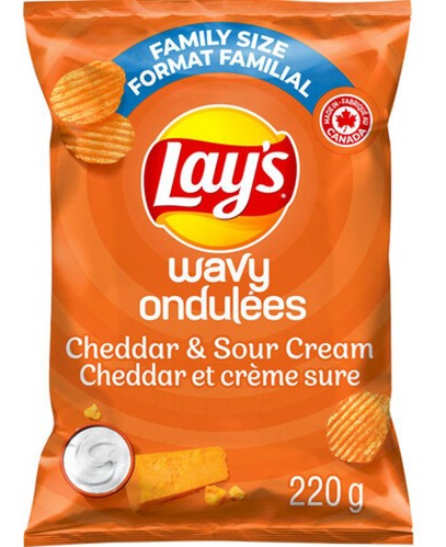 LAYS WAVY CHED SOUR CREAM [220 GR] - 2 for $8.50